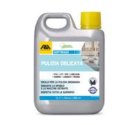 FILA Surface Care Solutions, SOFTWASH, nettoyant pour surfaces résilientes et plastiques comme sol PVC, sol en caoutchouc, sol stratifié, etc. élimine la saleté obstinée, jusqu'à 1000 m², 1 l