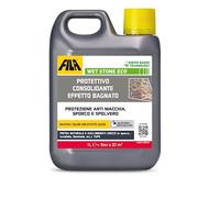 FILA Surface Care Solutions WET STONE ECO protecteur naturel teinté à effet humide, hydrofuge pour pierre, anti-taches et anti-salissures, convient au sol extérieur et intérieur, 1 litre