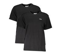 Fila - T-shirt en coton à manches courtes avec logo imprimé - Femme - Tops - Noir - Taille: 36 FR