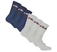 Fila Unisexe Chaussettes, 6er Paquet - Crew Éponge, Tennis, Sport (2x 3 Paire)