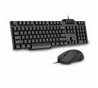 Filaire Clavier et Souris, USB d'ordinateur Bureau Clavier avec 6 Pieds câble USB et 3 Button Mouse, Prise en Charge Windows 10/8/7/Vista/XP, Mac, Linux, Noir, Gofreetech Keyboard and Mouse