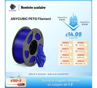 Filament ANYCUBIC PETG pour imprimante 3D, 1 kg/rouleau, multicolore, 1,75 mm, plastique, impression 3D pour Kobra 3 Combo S1C pour imprimante 3D 1KG T-Grey