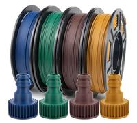 Filament Carbone 1.75, Filament PLA en Fibre de Carbone 1.75mm, Coloré PLA Carbon Fiber 250g x 4, Filament Rempli de 20% de Fibre de Carbone, Marron + Bleu + Vert + Or