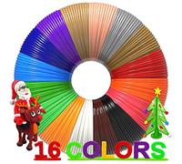 Filament de stylo 3D de 100 m, 16 couleurs, 6 m de chaque couleur, 250 pochoirs - Filament PLA de 1,75 mm, diamètre de haute précision et recharge sans danger pour les enfants