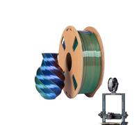 Filament D'impression 3D Tricolore - Bobine PLA De 1,75 Mm, Pack De Filaments Portables | Nuances D'or Rouge Bleu Vert Cuivre Violet, Haute Précision +/-0,03 Cm, Lit Chauffant 60-70 °C, Fournitures De