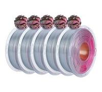 Filament d'imprimante 3D, couleur quadruple, finition brillante, BKGYRDYL 5Rolls