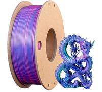 Filament D'imprimante 3D, Filament D'impression Brillant En Soie PLA Double/tricolore 1.75mm, Convient À La Plupart Des Imprimantes 3D FDM(250gRoseDrkBlueGreen)
