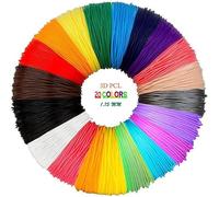 Filament d'imprimante 3D,Filament PCL Stylo 3D,Recharges de filament de Stylo 3D PCL Filaments PCL 1,75 mm 5 m 20 couleurs Différentes Sans odeur 3D Pen PCL Filament pour stylo basse Température