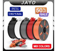 Filament d'imprimante 3D JAYO PETG 1,75 mm, 5 rouleaux, PETG pour imprimante 3D, matériau d'impression 3D FDM, 1,1 kg/rouleau PETG MIX2