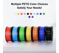 Filament PETG 3D Premium 1,75 mm +/-0,02 mm Haute Précision, Robustesse Supérieure, Sans Odeur, Meilleur Flux, Anti-humidité - Disponible en 1/2/3/4 Rouleaux (1 kg chacun) Bu1 Yl1 Or1