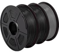Filament PETG, diamètre 1,75 mm, 3 rouleaux, longueur 330 m, 2NOIR 1GRAIS