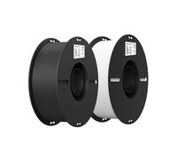 Filament PLA 1,75 mm for imprimante 3D PLA, 2 kg, convient à la plupart des imprimantes FDM, blanc et noir, lot de 2 bobines Matériaux d'impression 3D en filament(2 Spools Pack)