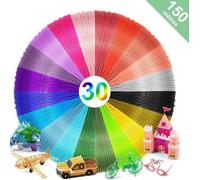 Filament PLA 1,75mm 30 Couleurs pour Stylo 3D, 5M par Couleur 150M Total, Accessoire de Stylo 3D