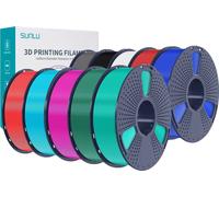 Filament PLA 3D, 10 rouleaux poids net 1 kg, température d'impression 200-210 °C, PLA 10 Multicolore 1