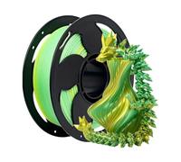 Filament PLA arc-en- - Matériau d'impression bicolore en soie 250 g | Bobine de filament d'imprimante 3D | Fourniture de modélisation artisanale multicolore | Fil de création de prototypes à surfa