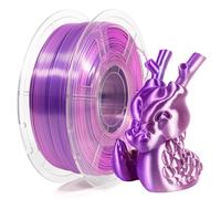 Filament PLA Double Soie 1,75 mm, Double Filament PLA Effet Soie Rose et Pourpre pour Imprimante 3D, Silk PLA Bobine de 1KG (2,2 LBS), Précision Dimensionnelle +/- 0.03 mm