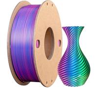 Filament PLA En Soie Tricolore 1,75 Mm 250 G, Filament D'imprimante 3D À Effet Dégradé 3 En 1 For Imprimantes FDM(RoseRedDarkBlueGreen)