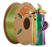 Filament PLA en soie tricolore ERYONE 1,75 mm, filament pour imprimante 3D PLA +/-0,03 mm 1 kg/bobine, soie vert foncé Lila Gelb