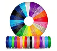 Filament PLA pour Stylo 3D 1,75 mm, 20 Couleurs, 10 m par Bobine, avec Jeu de Gabarits pour Enfants et Adultes