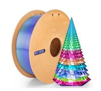 Filament PLA Silk Rainbow 1,75 mm, série bleue, bobine de 500 g/1 kg, brillant, dégradé de couleurs rapide, compatible avec la plupart des imprimantes FDM.(Blue Series 1KG)