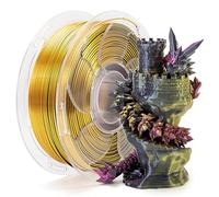 Filament PLA tricolore de 1,75 mm, filament en soie pour impression 3D, différents angles, 3 en 1, couleur or fuchsia, noir, magique, bobine de 1 kg, soigneusement enroulé, s'adapte à la plupart des