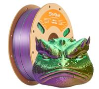 Filament PLA tricolore ERYONE en soie 1,75 mm, filament pour imprimante 3D PLA +/-0,03 mm 1 kg/bobine, Soie Or Vert Violet