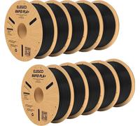 filament pour imprimante 3D, diamètre 1,75 mm, 10 rouleaux, forte adhérence de la couche, noir 10kg