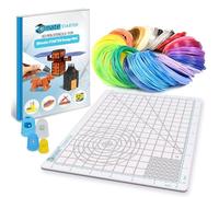 Filament pour stylo 3D avec tapis de conception en silicone et livre de pochoirs compatible avec 11 modèles - Recharges en plastique PLA de 1,75 mm - Filament assorti de 110 mètres pour dessin 3D
