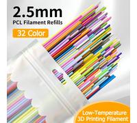 Filament pour stylo 3D PCL 2,5 mm à basse température, 32 couleurs, pour 3Doodler - Cadeau pour enfant et fournitures pédagogiques en classe, 22 options de couleurs 10