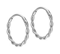 FILANGO 1 paire de boucles d'oreilles créoles en acier chirurgical - Double torsadée, 12 mm Innendurchmesser