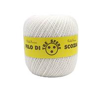 filati italiani Coton Fil d'Écosse 100g Titre 5-8 - 12-16 (Blanc - 000, 16)