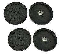 FILAVERSE Lot de 4 Tampons Ronds en Caoutchouc Plein ø120/110 mm H19 1 Trou pour Pont Élévateur à 2 Colonnes - Compatibles J.A.B. Becker, ATH, Hofmann