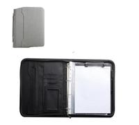File Bag A4 Binder Document Box Calculator Office Clip Cabinet Folder 4 Rings Holder Manager Briefcase Stationery Case(Gray no calculator)