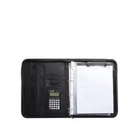 File Bag A4 Binder Document Box Calculator Office Clip Cabinet Folder 4 Rings Holder Manager Briefcase Stationery Case(Black 12 bit)