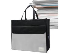 File Business Briefcase Pouch | A3 File Pouch Storage Tote Bag with Handle | Waterproof Portable Oxford Briefcase with Zipper for Documents, Maps, News, Magazines