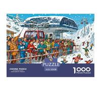 File d'attente du téléski : désastre Puzzle en Bois Imperméable Puzzles De 1000 Pièces pour Adultes Impossible De Décoration pour La Maison
