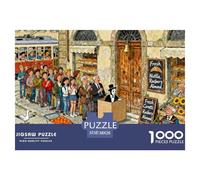 File d'attente Folle du Matin à Florence Puzzle en Bois Imperméable DIY Puzzles De 1000 Pièces pour Adultes Impossible Jeux De Stimulants