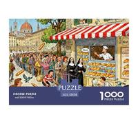File d'attente Folle du Matin à Florence Puzzle en Bois Imperméable DIY Puzzles De 1000 Pièces pour Adultes Coloré Jeux Éducatifs