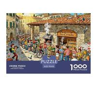 File d'attente Folle du Matin à Florence Puzzle en Bois Imperméable DIY Puzzles De 1000 Pièces pour Adultes Impossible De Décoration pour La Maison