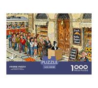 File d'attente Folle du Matin à Florence Puzzle en Bois Imperméable Puzzles De 1000 Pièces pour Adultes Cadeaux Impossible De Décoration pour La Maison