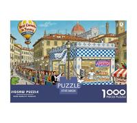 File d'attente Folle du Matin à Florence Puzzle en Bois Imperméable Puzzles De 1000 Pièces pour Adultes Cadeaux Impossible Jeux De Stimulants