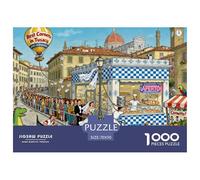 File d'attente Folle du Matin à Florence Puzzle en Bois Imperméable Puzzles De 1000 Pièces pour Adultes Défi Et Casse-tête Jeux Éducatifs