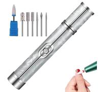 File d'ongles électrique portable, 4, 9 pouces 4 vitesses Force d'ongle sans fil avec 7 tête de remplacement pour le polissage des soins infirmiers peeling enritant le bord de broyage