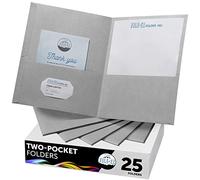 File-EZ Lot de 25 dossiers à deux poches, gris, papier texturé, format lettre (EZ-32530)