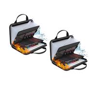 File Folder, Large Capacity A4 FireproofFile Folder with Handle, Fireproof and Waterproof File,Detachable and Portable with Colored Tabs 13 pockets (2PCS)