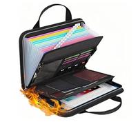 File Organiser - File Folder | Expanding Storage Bag With Multi Pockets Expanding Filee Folder For A4 Paper, Fire Safe Multi-Purpose Document Storage Bag For Travel, Home And Office