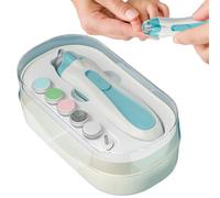 Filer à ongles Bébé électrique, coupe-ongles électrique bébé,Broyeur à ongles bébé - Kit de tampon de garniture avec LED Light Light Anti-Pinch Battery Powered Children's Manucure Care Ensemble pour g