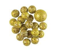 Filet 20 Billes 16 mm + 1 calot 25 mm, Theme Gecko lezard - Jaune/Vert, Pois - Jeu Recreation - Set Jouet Enfant et Une Carte Animaux