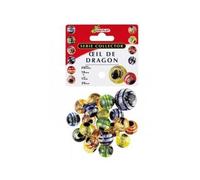 Filet 20 Billes 16mm + 1 calot 25mm, Oeil de Dragon - Serie Collector, Rare - Verre Colore - Jeu Recreation Enfant - Set Jouet et Carte