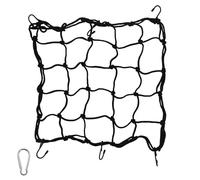 Filet à bagages pour vélo - 40 x 40 cm - Noir - Avec crochets - Pour panier de vélo, casque de moto, petit accessoire de cyclomoteur